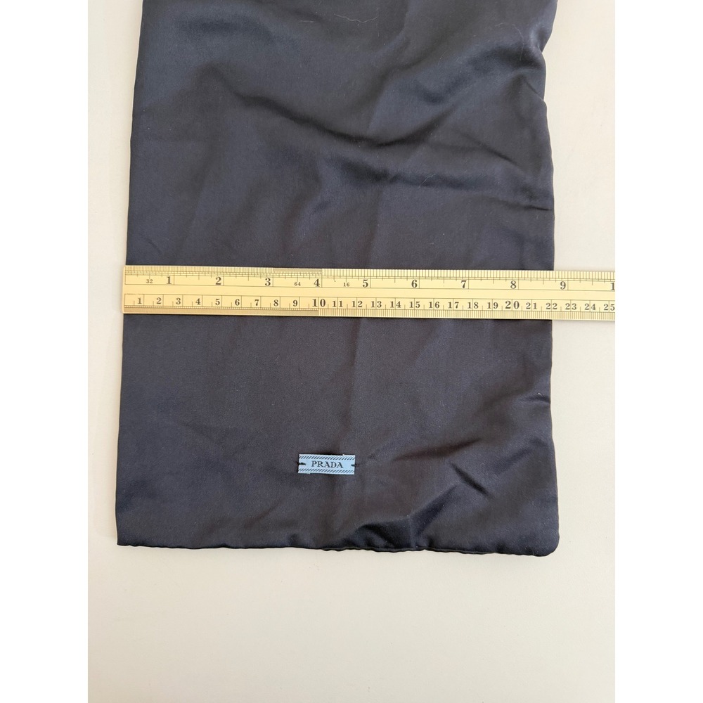 Prada Black Satin Drawstring Dust Bag Logo Storage Pouch 8.5x14 - Picture 4 of 5